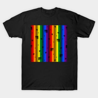 LGBTI flag colors seamless pattern (bars and squares) T-Shirt